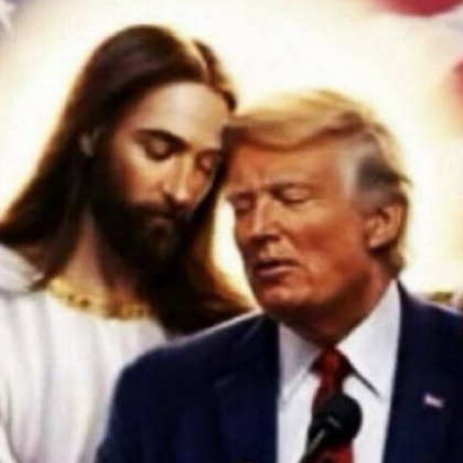 트럼프, 예수품에 안겨…