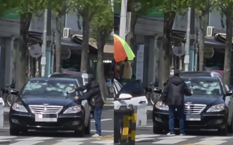 [속보] 망치로 차유리 '쾅쾅' 그안엔 아내와 70대 남성…