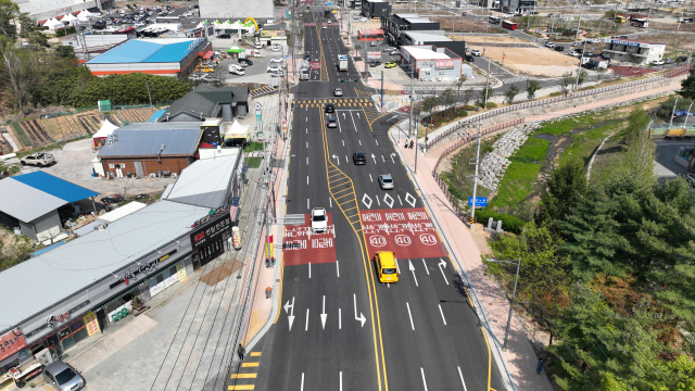 도로 확장 등 개선된 경북 구미시 들성로 구간. 구미시 제공