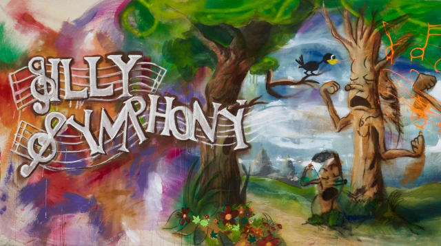 Flowers and Trees_Rising Action, 2026, Acrylic, Oil, Spray on Canvas, 160.6x240cm