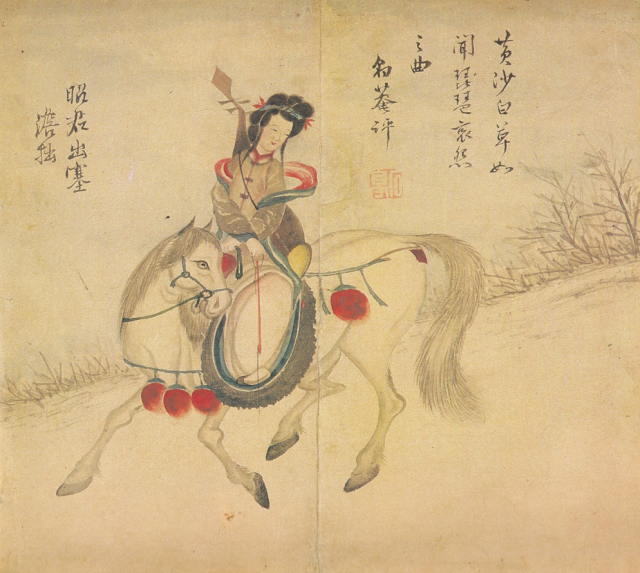 [이인숙의 옛그림 예찬] <343> 강희언의 중국 기마미인도, 소군출새