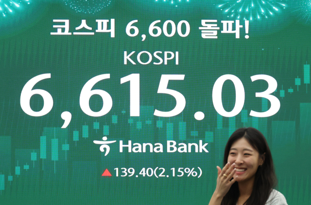 반도체 주도 강세에…코스피 사상 첫 6,600선 넘었다