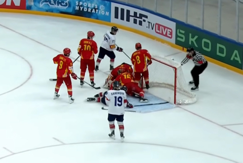 중국 격파한 한국 남자 아이스하키 