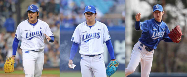 삼성 라이온즈의 이승현, 양창섭, 장찬희(왼쪽부터). 삼성 제공