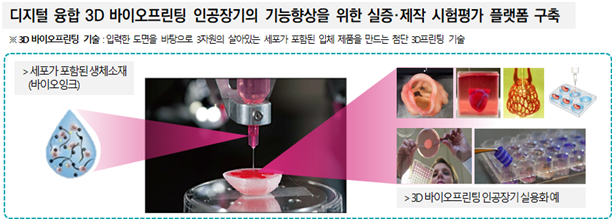 디지털 융합 3D 바이오프린팅 인공장기의 기능향상을 위한 실증·제작 시험평가 플랫폼 구축. 경북도 제공.