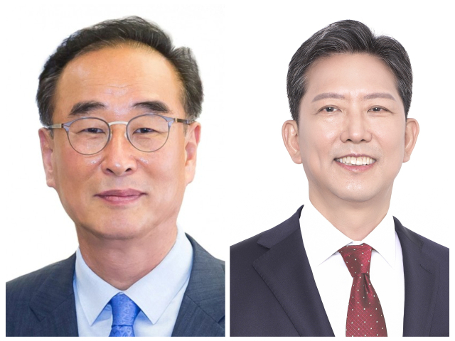 왼쪽부터 장세용 더불어민주당 구미시장 후보, 김장호 국민의힘 구미시장 후보. 매일신문 DB