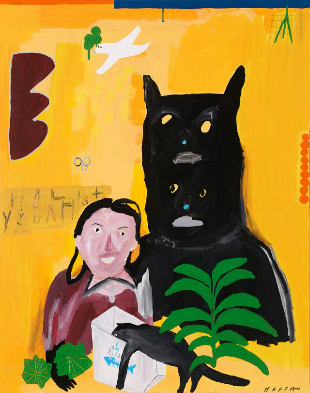 갑빠오, Hold your hat, 2024, Acrylic on canvas, 72x60cm