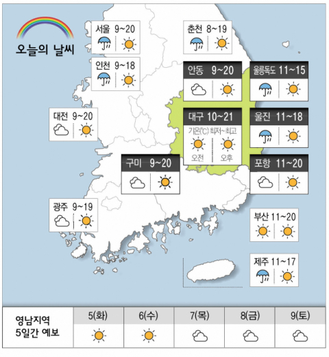 [날씨] 5월 4일(월) 