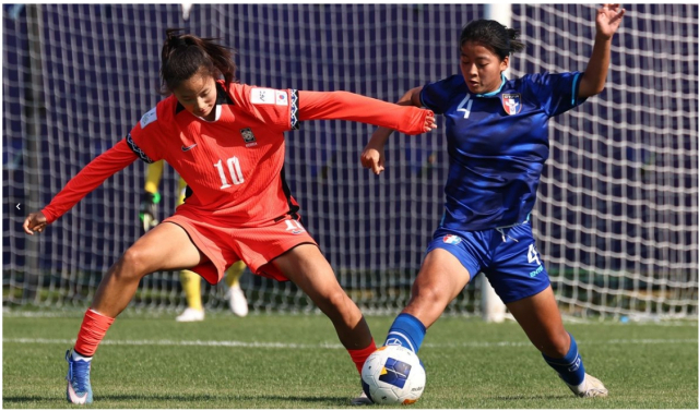 한국 여자축구, U-17 아시안컵 2차전서 대만 꺾고 8강행
