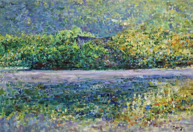 이장우, 밀양 위양못 이팝나무, oil on canvas, 72.7&times;53.0cm