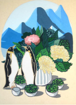 이지원, 절지도 5, acrylic on canvas, 24.2x33.5cm, 2024