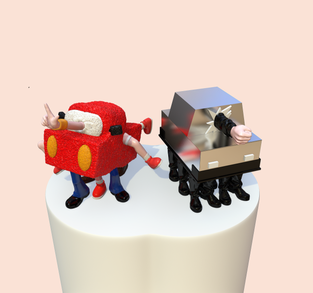 황주승, TANK, TANK!, 2025, 레진, 40&times;30&times;23cm