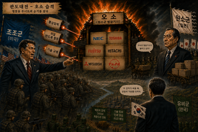 관도대전=미·일 반도체 전쟁과 한국의 부상. AI로 형성한 이미지