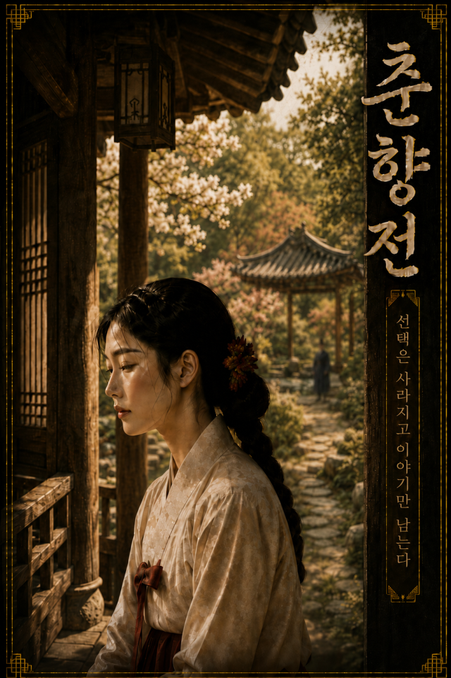 [고전 팩션 시리즈] ④춘향전-선택은 사라지고 이야기만 남는다 표지. AI로 생성한 이미지