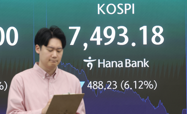 8000천피 찍었던 코스피, 7200선까지 후퇴…3%대 급락
