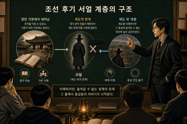 조선 후기 서얼 계층의 구조. AI로 생성한 이미지