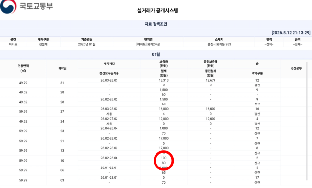 국토교통부 실거래가 공개시스템