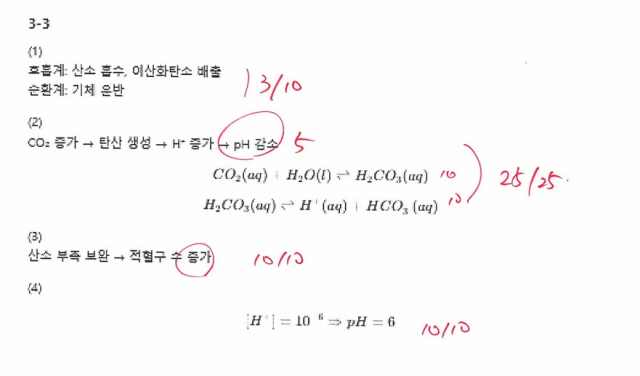 자연계열Ⅰ 과학 문제에 대한 ChatGPT 답안의 일부.