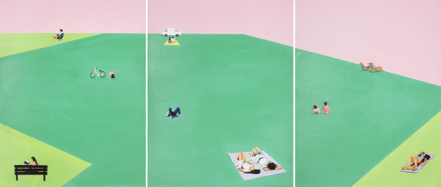 대구아트웨이 입주작가 아크메(이주희), Sunday_s Park, 2021, 캔버스에 유화, 116.8x273cm