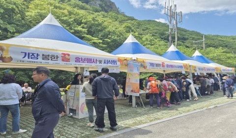 기장 장안사서 봉한꿀 행사
