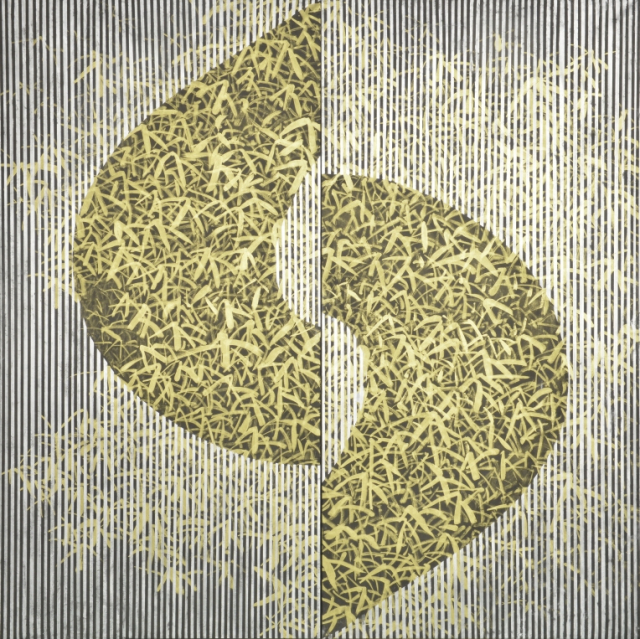 민병도, 도법자연_아리랑 1, 220x200cm, 한지에 먹, 금은분, 2026.