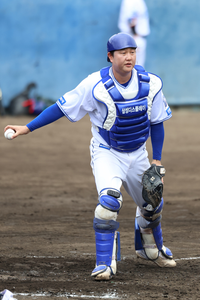 삼성 라이온즈의 포수 장승현. 삼성 제공