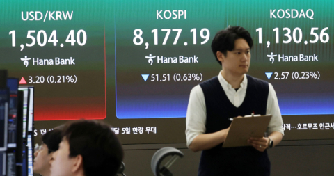 코스피, 장중 낙폭 확대하며 8,000선 아래로 하락