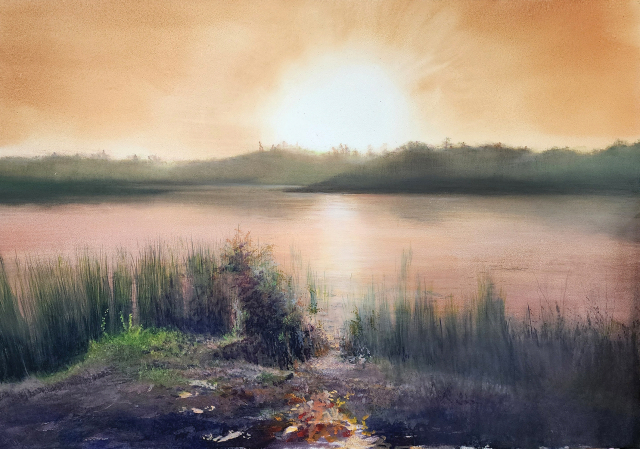 고찬용, 물과 함께 거닐다보면, 162.2&times;112.1cm, Mixed media on canvas