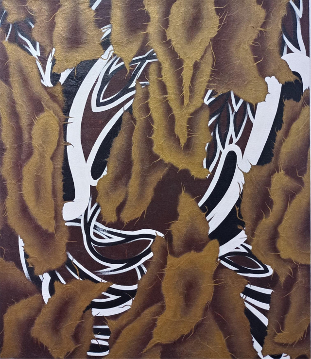 이희령, 비움-생명에너지, 45.5x53.0cm, Acrylic on Hanji, 2025