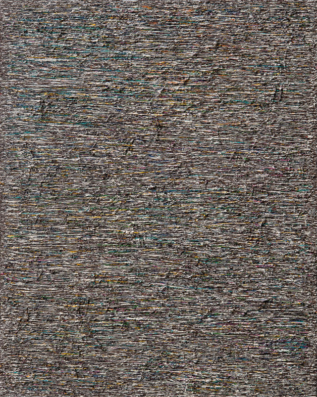 유지연, 緣-숲, 한지,짚,옻,Mixed media on canvas, 162.2x130.3cm, 2025