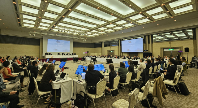 제48차 남극조약협의당사국회의(ATCM)와 제28차 환경보호위원회(CEP)가 지난달 일본 히로시마에서 열린 가운데 각국 대표단이 남극 환경보호 및 과학연구 협력 방안을 논의하고 있다. [사진=외교부]