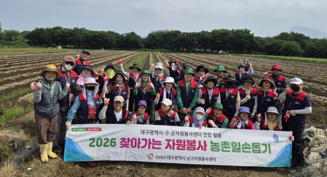 (사)대구남구자원봉사센터, 마늘 수확 일손돕기