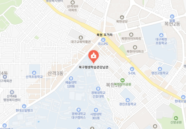 북구 평생학습관 강남관 위치. 행복북구문화재단