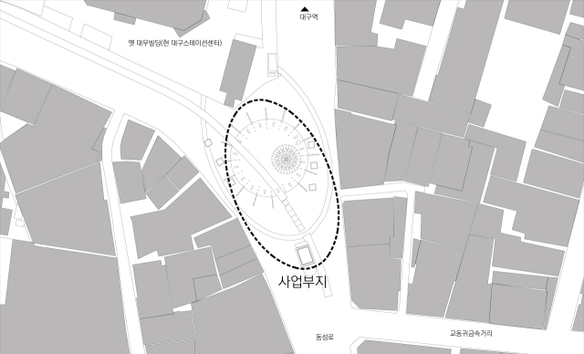 대구 중구 북성로 옛 대우빌딩 앞 광장 위치도. 대구시 제공