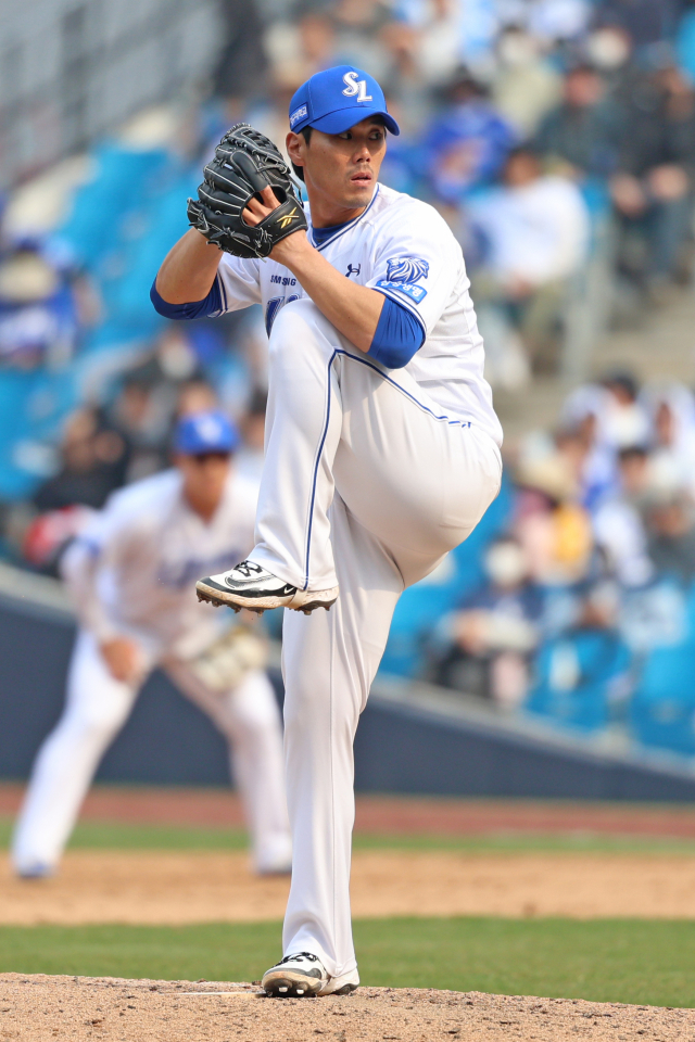 삼성 라이온즈의 김재윤. 삼성 제공