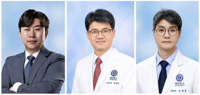 (왼쪽부터)계명대학교 통계학과 손낙훈 교수, 연세대 의과대학(세브란스) 유태현, 윤해룡 교수. 계명대 제공