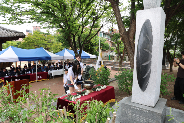 청도 모계중학교, 6.26 참전 학도병 추념식 가져