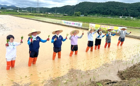 경북 영천시농민회 '풍년 농사 기원제 및 통일쌀 모심기 행사' 진행