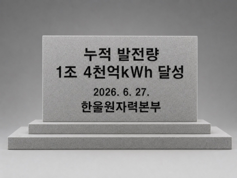 한울원자력본부, 누적 발전량 1조4천억kWh 달성   
