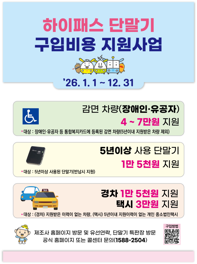 하이패스 단말기 구입 지원 포스터. 한국도로공사 제공