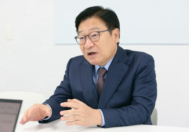 정점식 국민의힘 원내대표가 지난 7일 매일신문 서울지사에서 인터뷰를 진행하고 있다. 이무성 객원기자