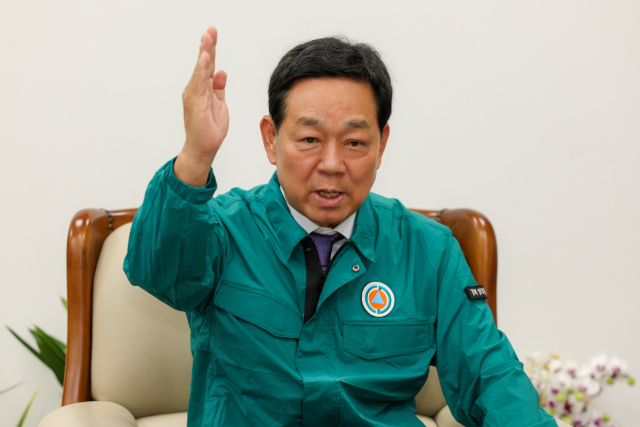 전화식 성주군수가 민선 9기 성주군정 방향에 대해 이야기 하고 있다. 성주군 제공