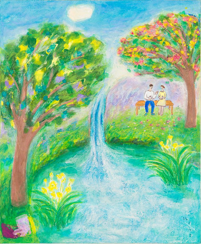 이오성, 2022, Our Songs, 72.7x60.6cm, mixed media on canvas.