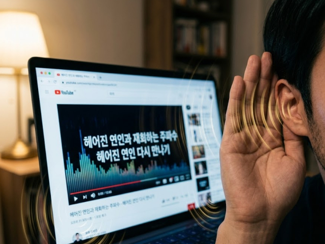 재회 주파수를 듣고 있는 인물. AI로 생성된 이미지.