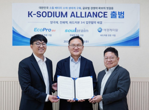 에코프로비엠·솔브레인·애경케미칼, 소듐이온배터리 기술협력