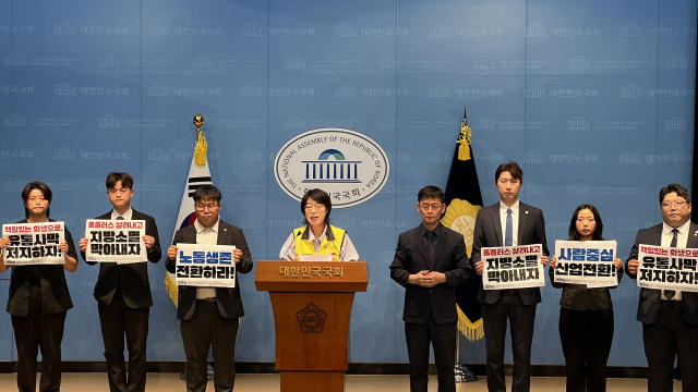 더불어민주당 소속 청년 지방의원 74명이 29일 오전 국회 소통관에서 공동 기자회견을 열고 홈플러스 사태의 책임 있는 해결과 노동자·지역사회 보호를 촉구하고 있다. 더불어민주당 제공