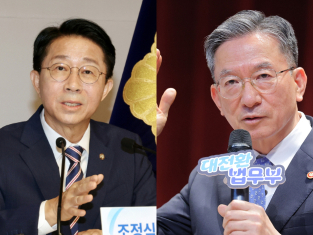 조정식 국회의장(왼쪽), 정성호 법무부 장관. 연합뉴스