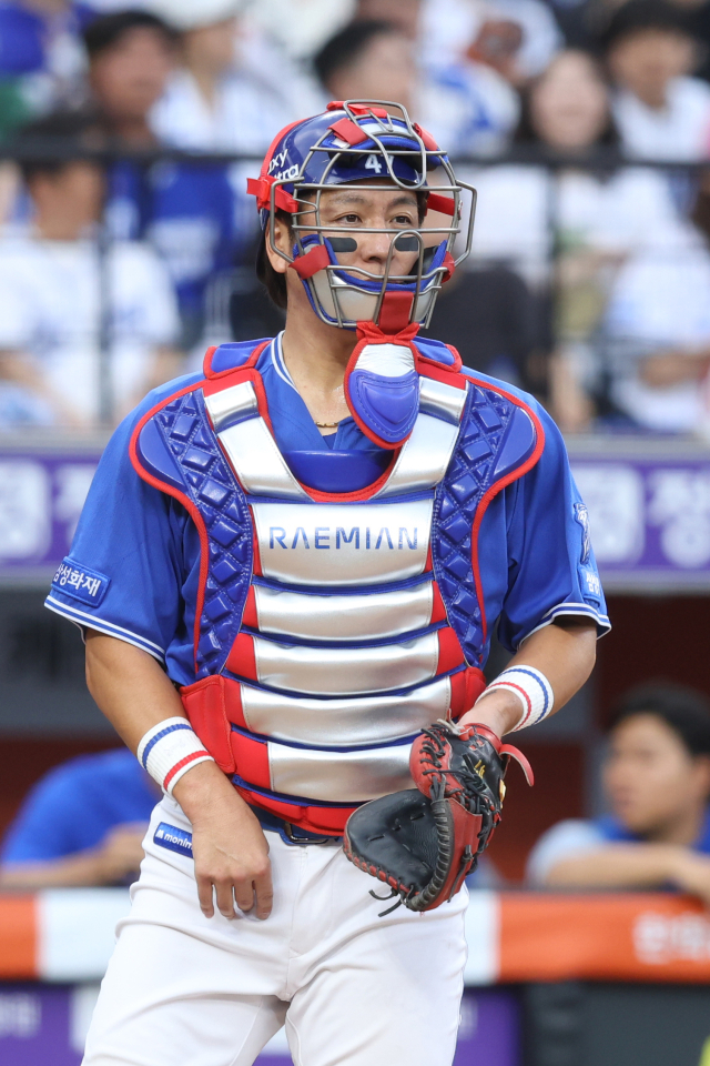 삼성 라이온즈의 강민호. 삼성 제공