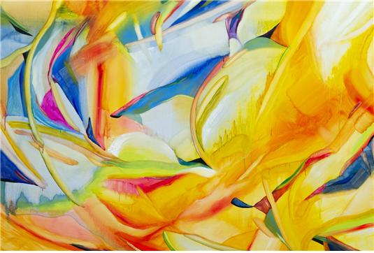 박지혜, 여름의 소리, 2026, mixed and media on canvas, 112.1&times;162.2cm