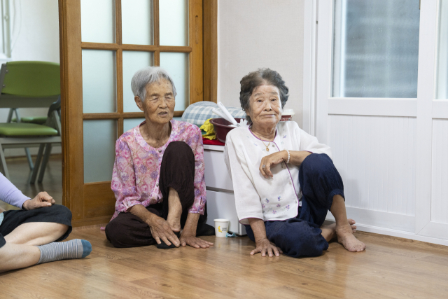 경북 영양군 영양읍 감천리에 살고 있는 이봉금(93, 왼쪽), 방순(89) 할머니가 옛날 광복 당시에 대해 이야기 하고 있다. 김영진 기자